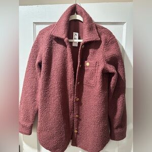 NWT Express oversized boucle, Sherpa textured jacket with gold buttons - small
